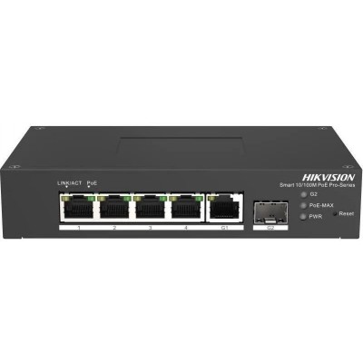 DS-3T1306P-SI/HS 5/4 PoE switch, 4x PoE 10/100Mbps, 1x combo 1Gbps port, WEB manag.