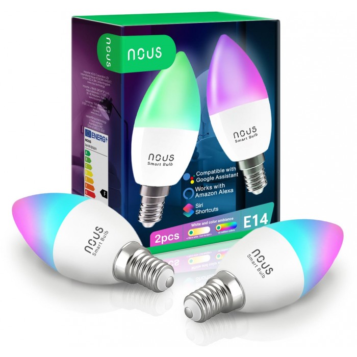NOUS Smart Bulb P4 (2-pack) Chytrá žárovka RGB E14  4,5W Tuya