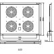 FU.P600.004 ventilační jednotka, 4 ventilátory, h600
