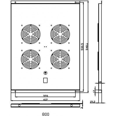FU.P800.004 ventilační jednotka, 4 ventilátory, h800