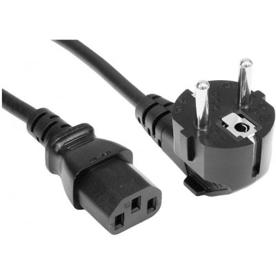 Napájecí kabel 230VAC/10A 3x 0,75mm, vidlice s konektor IEC-320-C14, černá, 1,5 m