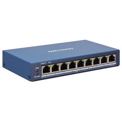 DS-3E1309P-EI 9/8 PoE switch, 8x PoE 10/100Mbps, 1x uplink 1Gbps, management