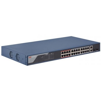 DS-3E1326P-EI 24/2 PoE switch, 24x PoE 10/100Mbps, 2x uplink 1Gbps Combo, management