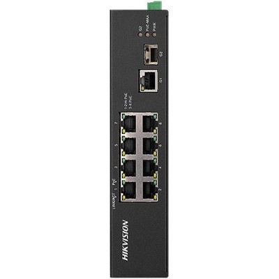 DS-3T0310HP-E/HS switch 8 PoE portů 10/100Mbps + 1x uplink 1Gbps + 1x uplink 1Gbps SFP
