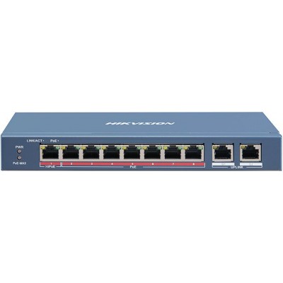 DS-3E0310HP-E 10/7+1 PoE switch, 2x uplink 1Gbps