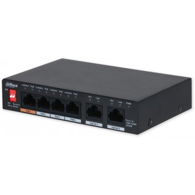 PFS3006-4GT-60-V2 PoE switch 6/4, 4x Gb PoE/2x Gb LAN, 60W