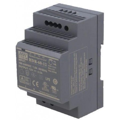 HDR-60-24 zdroj na DIN, 24VDC, 2,5A, 60W