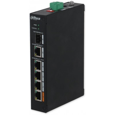 PFS3106-4ET-60-V2 PoE switch 6/4, 4x PoE, 1xGb, 1xSFP, 60W, DIN