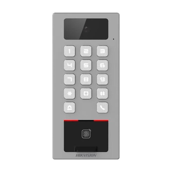 DS-K1T502DBFWX-C IP interkom/vstupní videoterminál, čtečka Mifare karet a otisku prstů