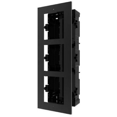 DS-KD-ACF3/black zápustná instalační krabička s rámečkem pro 3 moduly, černá, 2.gen.